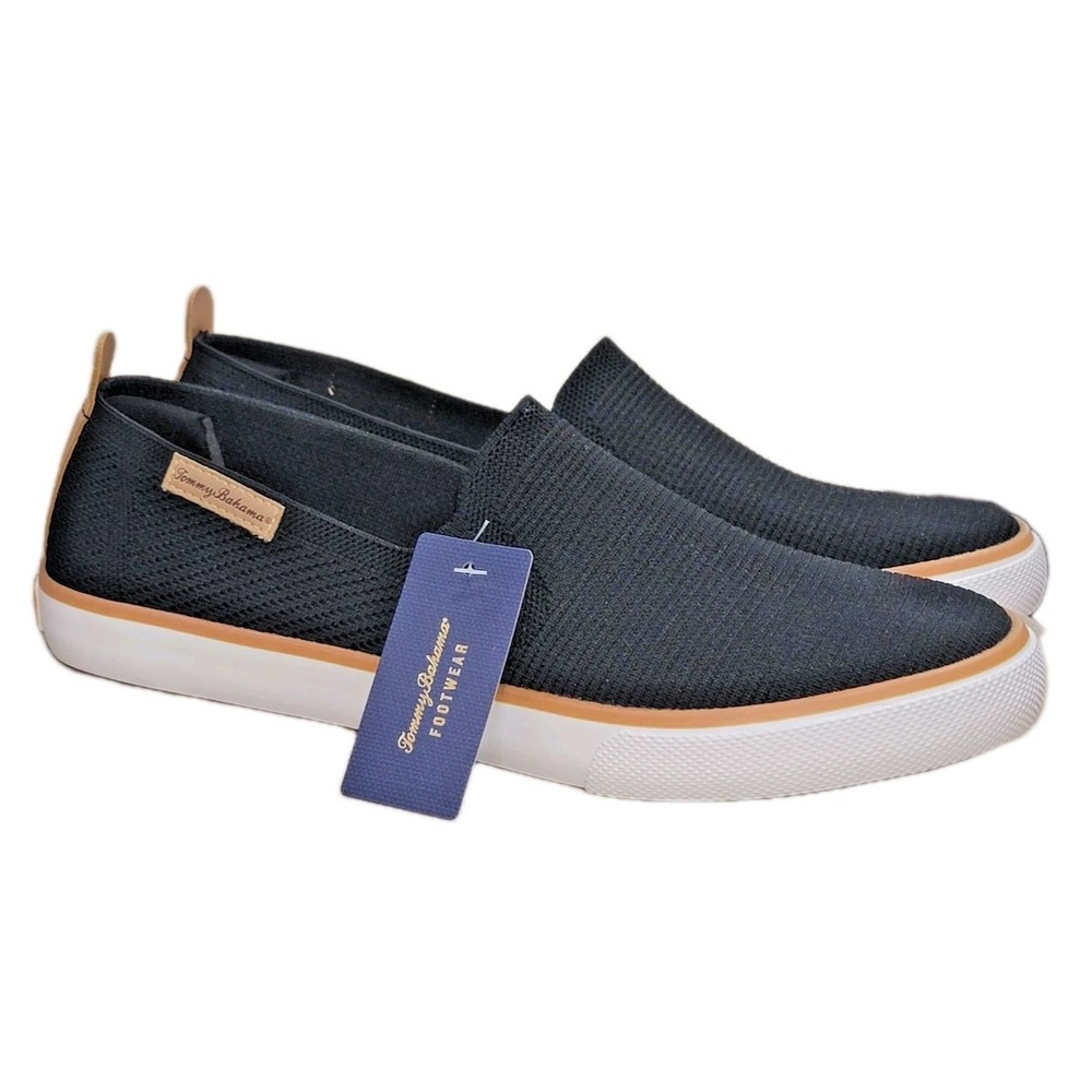 Tommy Bahama Women's 9.5 Black Tan Mesh Slip On Loafers Sneakers Shoes NWT
